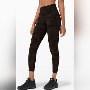 Lululemon Invigorate High-Rise Tight 25"Heritage 365 Camo Brown Earth Multi SZ 4
